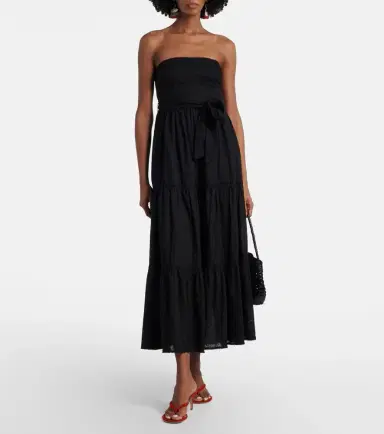 Poupette St Barth Thelma strapless cotton maxi dress | Thumbnail 4 Poupette St Barth Thelma strapless cotton maxi dress | Thumbnail 4