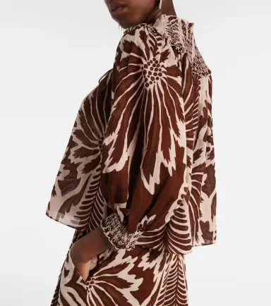 Poupette St Barth Ysee printed smocked cotton blouse | Thumbnail 5 Poupette St Barth Ysee printed smocked cotton blouse | Thumbnail 5