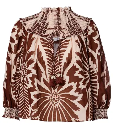 Poupette St Barth Ysee printed smocked cotton blouse | Thumbnail 1 Poupette St Barth Ysee printed smocked cotton blouse | Thumbnail 1