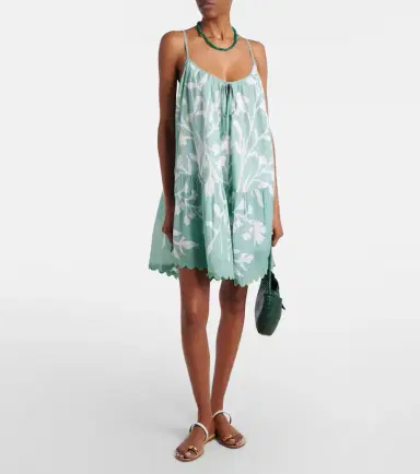 Juliet Dunn Floral scalloped cotton minidress | Thumbnail 3 Juliet Dunn Floral scalloped cotton minidress | Thumbnail 3