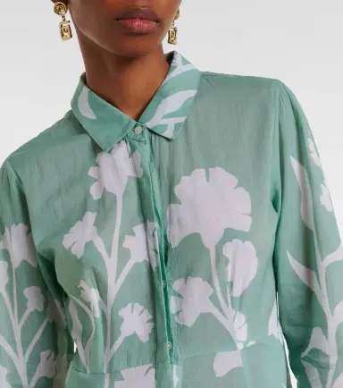 Juliet Dunn Floral scalloped cotton shirt dress | Thumbnail 3 Juliet Dunn Floral scalloped cotton shirt dress | Thumbnail 3