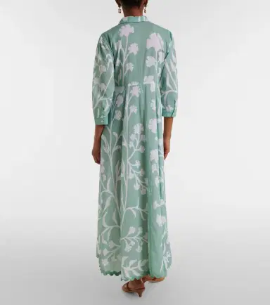 Juliet Dunn Floral scalloped cotton shirt dress | Thumbnail 4 Juliet Dunn Floral scalloped cotton shirt dress | Thumbnail 4