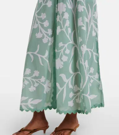 Juliet Dunn Floral scalloped cotton shirt dress | Thumbnail 5 Juliet Dunn Floral scalloped cotton shirt dress | Thumbnail 5