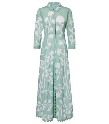 Juliet Dunn Floral scalloped cotton shirt dress | Thumbnail 1 Juliet Dunn Floral scalloped cotton shirt dress | Thumbnail 1