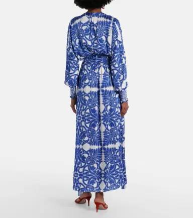 Poupette St Barth Kristen printed satin maxi dress | Thumbnail 4 Poupette St Barth Kristen printed satin maxi dress | Thumbnail 4