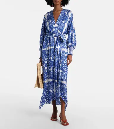 Poupette St Barth Kristen printed satin maxi dress | Thumbnail 5 Poupette St Barth Kristen printed satin maxi dress | Thumbnail 5