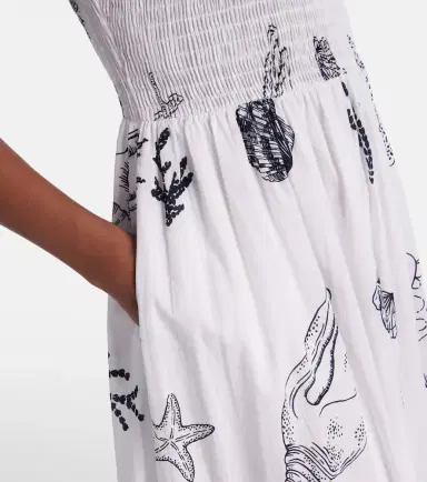 Poupette St Barth Suzanne shirred cotton muslin maxi dress | Thumbnail 3 Poupette St Barth Suzanne shirred cotton muslin maxi dress | Thumbnail 3