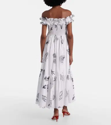 Poupette St Barth Suzanne shirred cotton muslin maxi dress | Thumbnail 6 Poupette St Barth Suzanne shirred cotton muslin maxi dress | Thumbnail 6