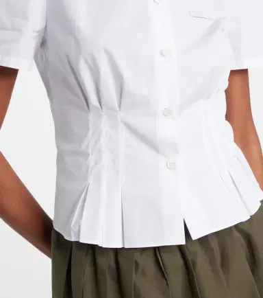 Prada Gathered cotton poplin shirt | Thumbnail 2 Prada Gathered cotton poplin shirt | Thumbnail 2
