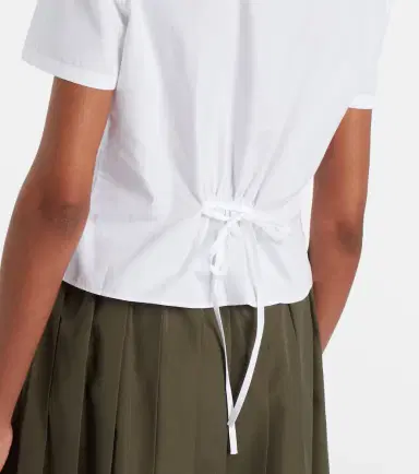 Prada Gathered cotton poplin shirt | Thumbnail 4 Prada Gathered cotton poplin shirt | Thumbnail 4