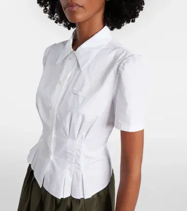 Prada Gathered cotton poplin shirt | Thumbnail 5 Prada Gathered cotton poplin shirt | Thumbnail 5