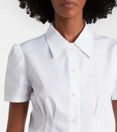 Prada Gathered cotton poplin shirt | Thumbnail 6 Prada Gathered cotton poplin shirt | Thumbnail 6