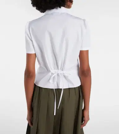 Prada Gathered cotton poplin shirt | Thumbnail 7 Prada Gathered cotton poplin shirt | Thumbnail 7
