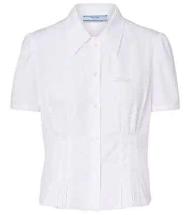 Prada Gathered cotton poplin shirt | Thumbnail 1 Prada Gathered cotton poplin shirt | Thumbnail 1