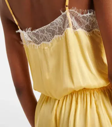Poupette St Barth Silvia lace-trimmed satin romper | Thumbnail 3 Poupette St Barth Silvia lace-trimmed satin romper | Thumbnail 3