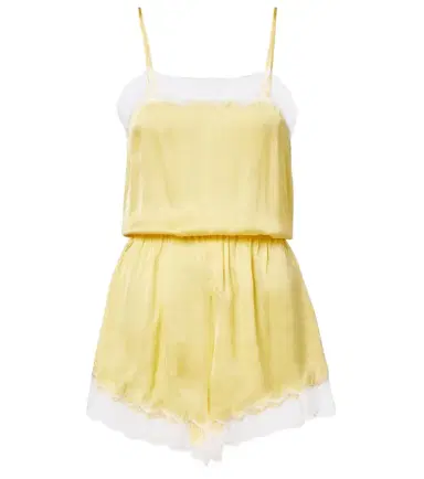 Poupette St Barth Silvia lace-trimmed satin romper | Thumbnail 1 Poupette St Barth Silvia lace-trimmed satin romper | Thumbnail 1