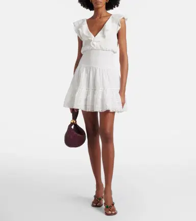 Poupette St Barth Della ruffled cotton minidress | Thumbnail 4 Poupette St Barth Della ruffled cotton minidress | Thumbnail 4
