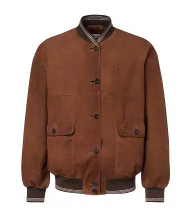 Miu Miu Suede bomber jacket | Thumbnail 1 Miu Miu Suede bomber jacket | Thumbnail 1
