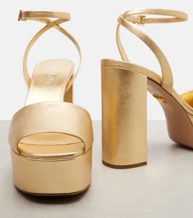 Prada Metallic leather platform sandals | Thumbnail 2 Prada Metallic leather platform sandals | Thumbnail 2