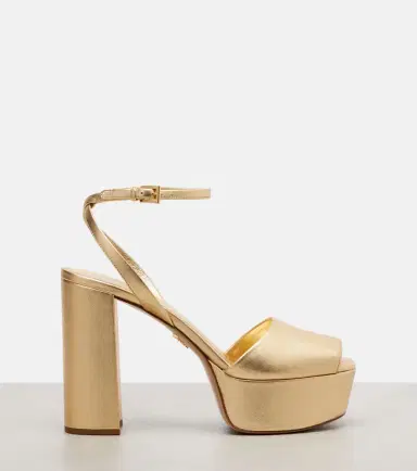 Prada Metallic leather platform sandals | Thumbnail 3 Prada Metallic leather platform sandals | Thumbnail 3