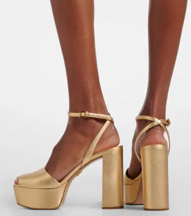 Prada Metallic leather platform sandals | Thumbnail 6 Prada Metallic leather platform sandals | Thumbnail 6