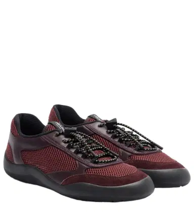 Prada Speedrock leather-trimmed sneakers | Thumbnail 1 Prada Speedrock leather-trimmed sneakers | Thumbnail 1