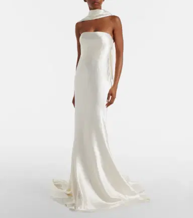Danielle Frankel Bridal River silk and wool bustier gown | Thumbnail 6 Danielle Frankel Bridal River silk and wool bustier gown | Thumbnail 6