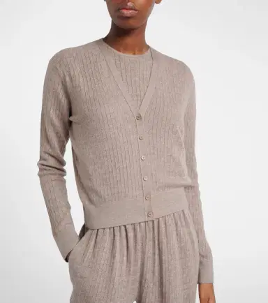 Loro Piana Ribbed-knit cashmere and silk cardigan | Thumbnail 3 Loro Piana Ribbed-knit cashmere and silk cardigan | Thumbnail 3