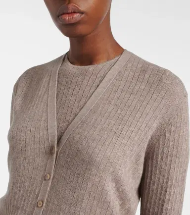 Loro Piana Ribbed-knit cashmere and silk cardigan | Thumbnail 4 Loro Piana Ribbed-knit cashmere and silk cardigan | Thumbnail 4