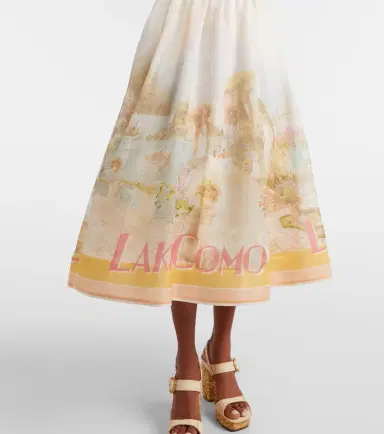 Zimmermann Como printed linen and silk midi dress | Thumbnail 4 Zimmermann Como printed linen and silk midi dress | Thumbnail 4