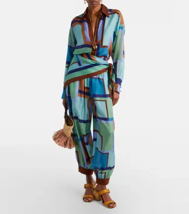 Zimmermann Como printed silk satin tapered pants | Thumbnail 5 Zimmermann Como printed silk satin tapered pants | Thumbnail 5