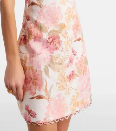 Zimmermann Como floral ruffled linen minidress | Thumbnail 2 Zimmermann Como floral ruffled linen minidress | Thumbnail 2