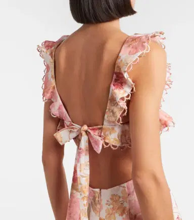Zimmermann Como floral ruffled linen minidress | Thumbnail 4 Zimmermann Como floral ruffled linen minidress | Thumbnail 4