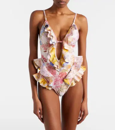 Zimmermann Como floral ruffled swimsuit | Thumbnail 4 Zimmermann Como floral ruffled swimsuit | Thumbnail 4