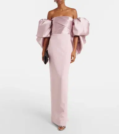 Solace London Floris satin-trimmed off-shoulder gown | Thumbnail 3 Solace London Floris satin-trimmed off-shoulder gown | Thumbnail 3