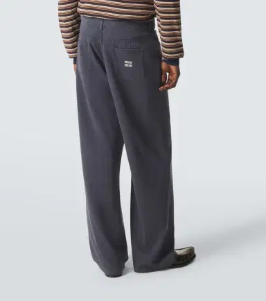 Miu Miu Embroidered wide-leg jeans | Thumbnail 3 Miu Miu Embroidered wide-leg jeans | Thumbnail 3