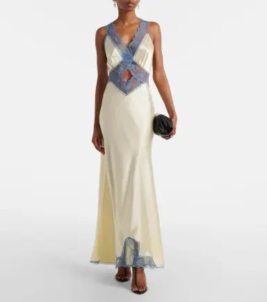 SIR Lace-trimmed silk maxi dress | Thumbnail 5 SIR Lace-trimmed silk maxi dress | Thumbnail 5