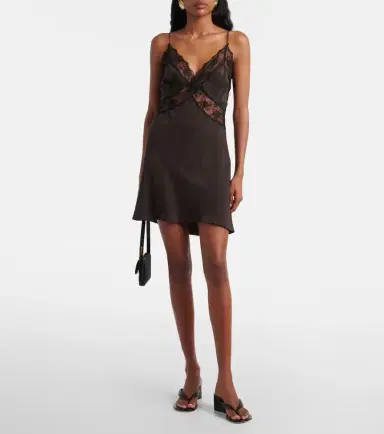 SIR Lace-trimmed silk minidress | Thumbnail 2 SIR Lace-trimmed silk minidress | Thumbnail 2