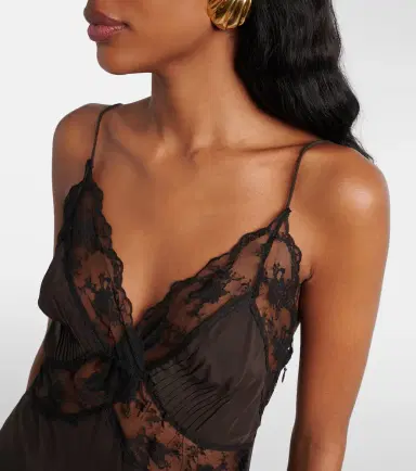 SIR Lace-trimmed silk minidress | Thumbnail 3 SIR Lace-trimmed silk minidress | Thumbnail 3
