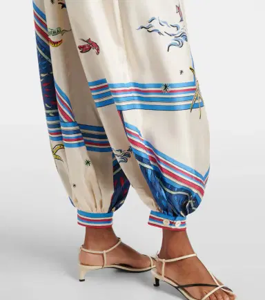 ALÉMAIS Alémais Apollo printed cropped silk satin balloon pants | Thumbnail 6 ALÉMAIS Alémais Apollo printed cropped silk satin balloon pants | Thumbnail 6