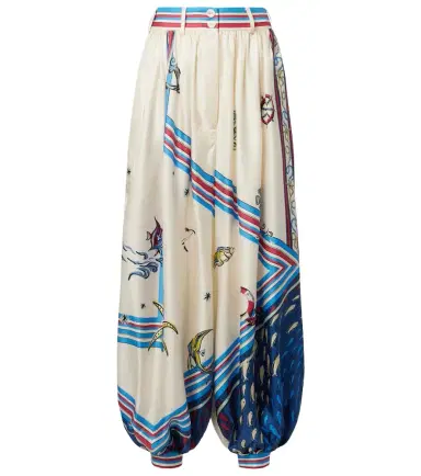 ALÉMAIS Alémais Apollo printed cropped silk satin balloon pants | Thumbnail 1 ALÉMAIS Alémais Apollo printed cropped silk satin balloon pants | Thumbnail 1