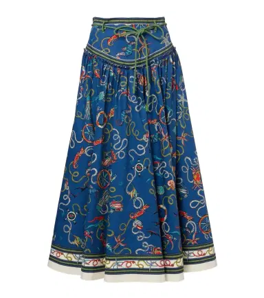 ALÉMAIS Alémais Cove printed cotton midi skirt | Thumbnail 1 ALÉMAIS Alémais Cove printed cotton midi skirt | Thumbnail 1