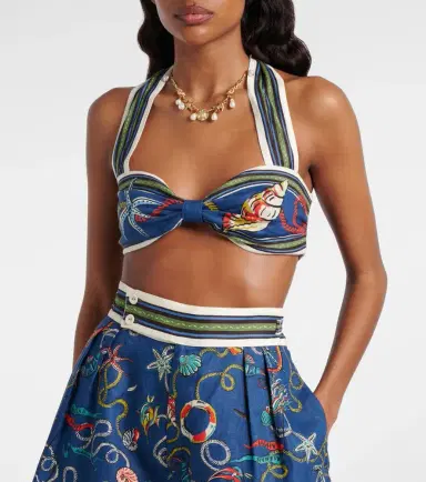 ALÉMAIS Alémais Cove printed linen bra top | Thumbnail 5 ALÉMAIS Alémais Cove printed linen bra top | Thumbnail 5