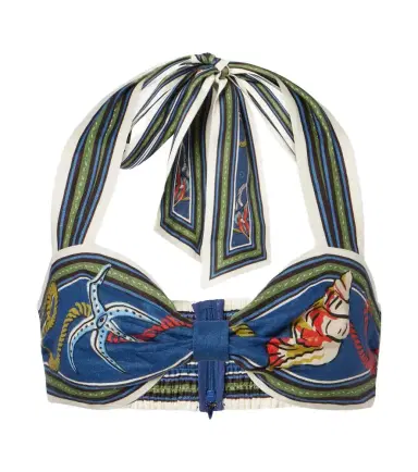 ALÉMAIS Alémais Cove printed linen bra top | Thumbnail 1 ALÉMAIS Alémais Cove printed linen bra top | Thumbnail 1