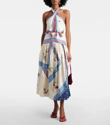 ALÉMAIS Alémais Apollo cutout printed silk midi dress | Thumbnail 2 ALÉMAIS Alémais Apollo cutout printed silk midi dress | Thumbnail 2