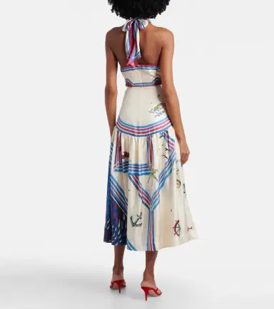 ALÉMAIS Alémais Apollo cutout printed silk midi dress | Thumbnail 3 ALÉMAIS Alémais Apollo cutout printed silk midi dress | Thumbnail 3