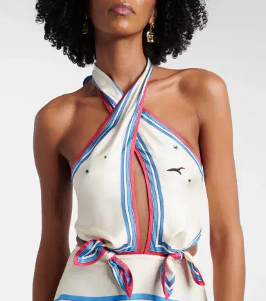 ALÉMAIS Alémais Apollo cutout printed silk midi dress | Thumbnail 4 ALÉMAIS Alémais Apollo cutout printed silk midi dress | Thumbnail 4