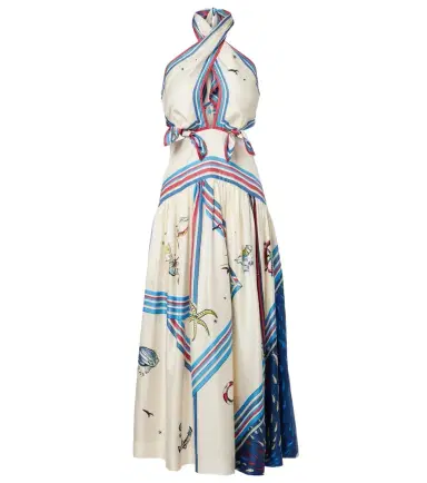 ALÉMAIS Alémais Apollo cutout printed silk midi dress | Thumbnail 1 ALÉMAIS Alémais Apollo cutout printed silk midi dress | Thumbnail 1