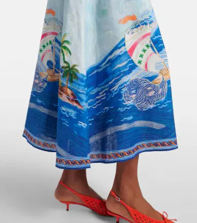 ALÉMAIS Alémais Printed linen midi dress | Thumbnail 4 ALÉMAIS Alémais Printed linen midi dress | Thumbnail 4