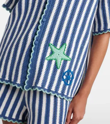 ALÉMAIS Alémais Crochet striped cotton shirt | Thumbnail 4 ALÉMAIS Alémais Crochet striped cotton shirt | Thumbnail 4